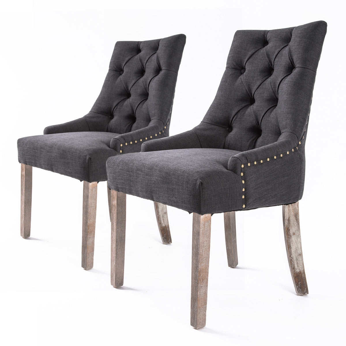 Solace Fabric Dining Chair Set of 2 – Black