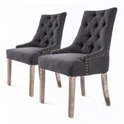 Solace Fabric Dining Chair Set of 2 – Black