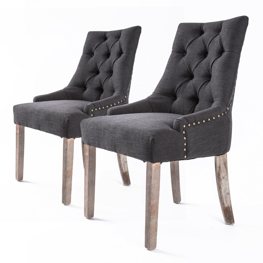 Solace Fabric Dining Chair Set of 2 – Black