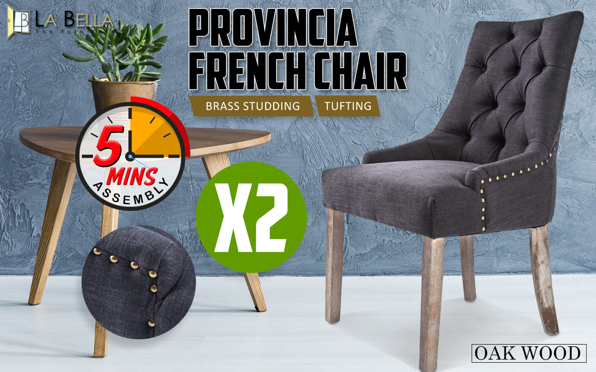 Solace Fabric Dining Chair Set of 2 – Black