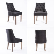 Solace Fabric Dining Chair Set of 2 – Black