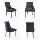 2X French Provincial Dining Chair Oak Leg AMOUR BLACK