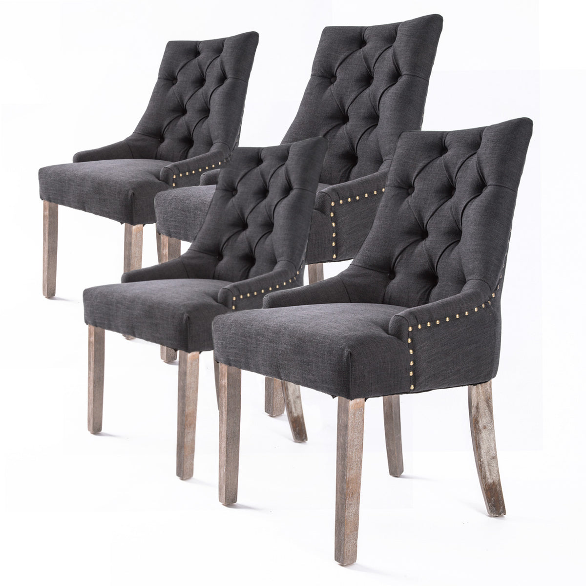 Summit Fabric Dining Chair Set of 4 – Black