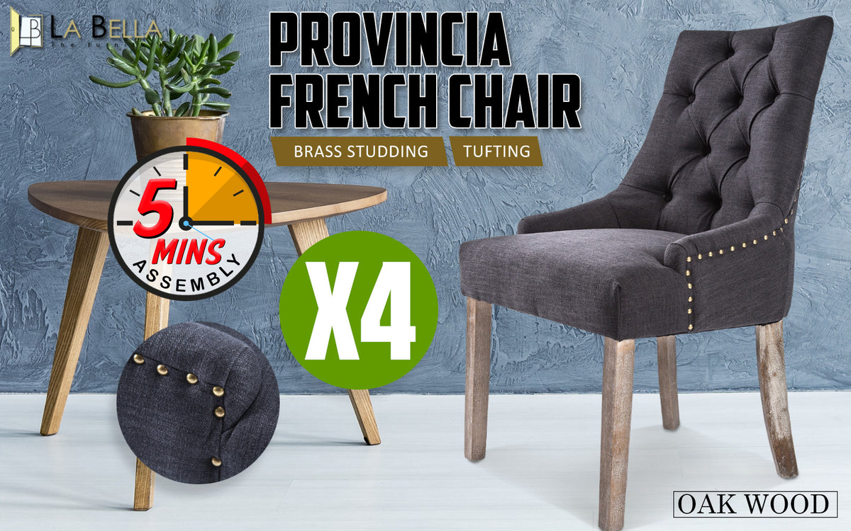 Summit Fabric Dining Chair Set of 4 – Black