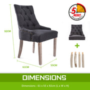 Summit Fabric Dining Chair Set of 4 – Black