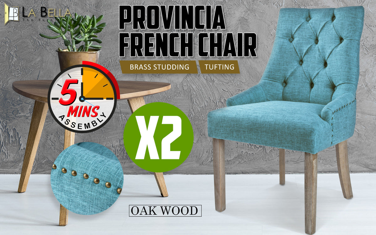 Tatum Fabric Dining Chair Set of 2 – Blue
