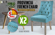 Tatum Fabric Dining Chair Set of 2 – Blue