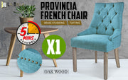 Temple Fabric Dining Chair – Blue
