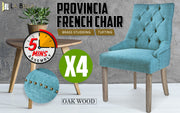 Theo Fabric Dining Chair Set of 4 – Blue