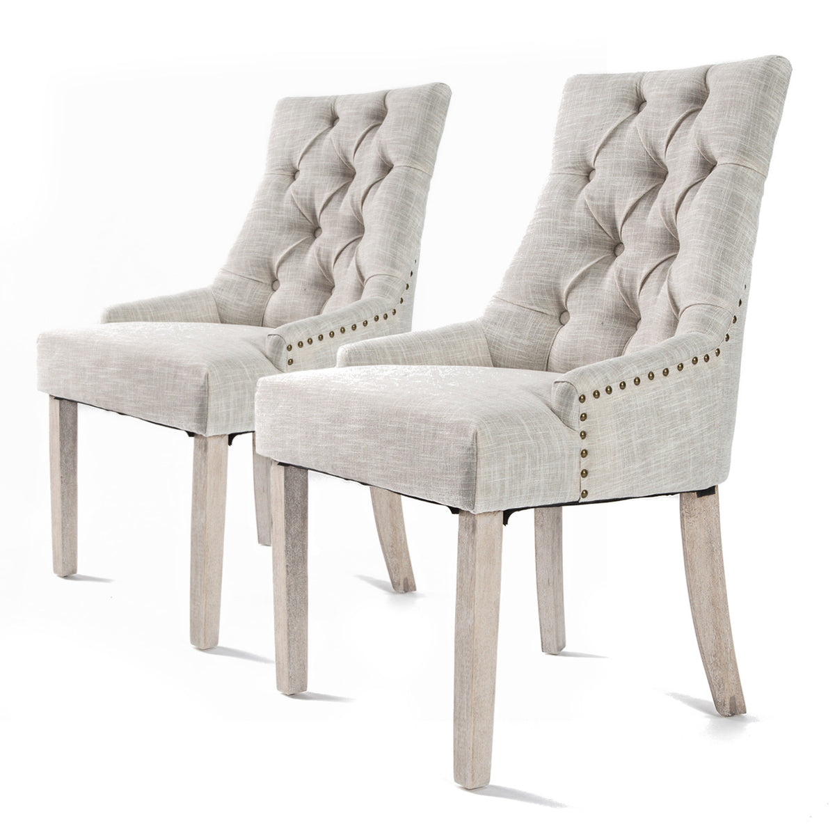 Solace Fabric Dining Chair Set of 2 – Cream