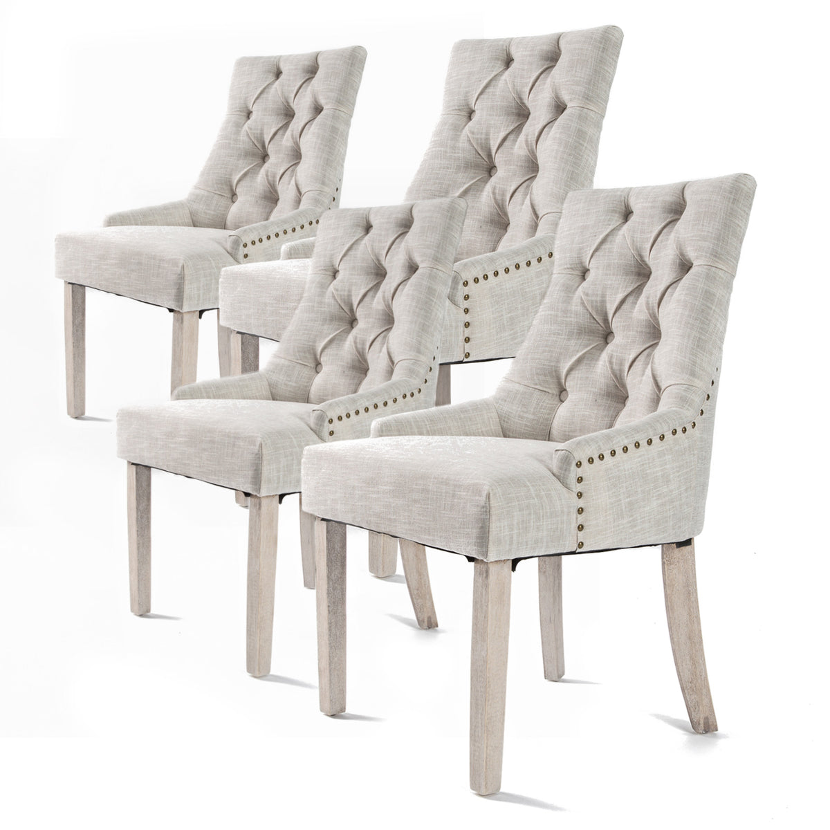 Torrance Fabric Dining Chair Set of 4 – Cream
