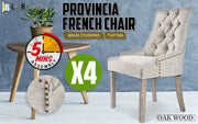 Torrance Fabric Dining Chair Set of 4 – Cream