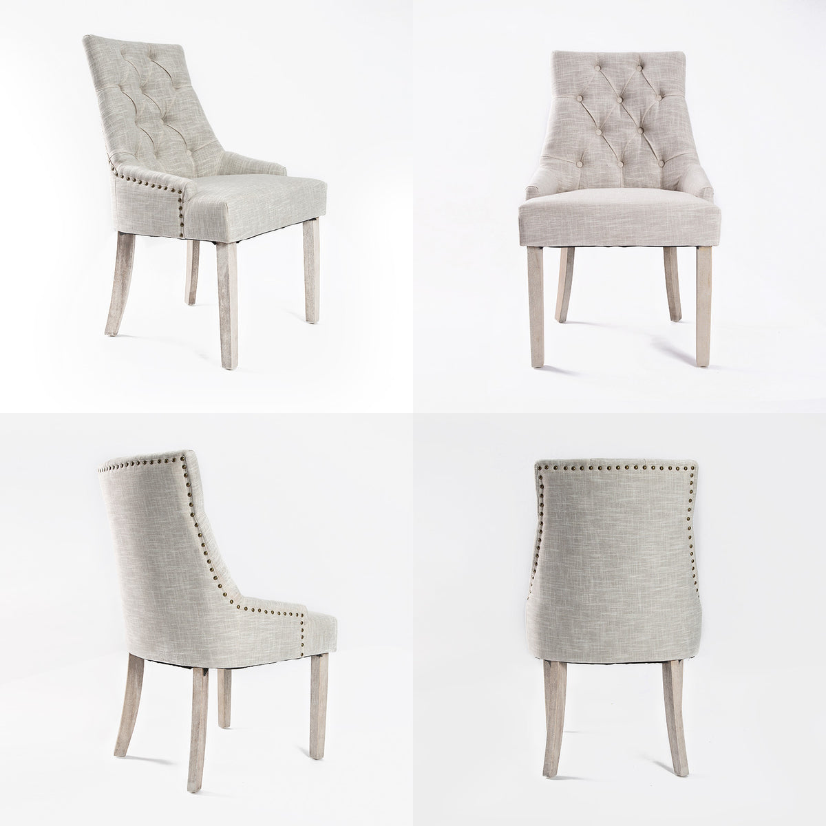 Torrance Fabric Dining Chair Set of 4 – Cream