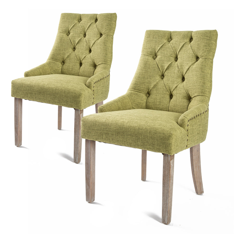 Solace Fabric Dining Chair Set of 2 – Green