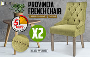 Solace Fabric Dining Chair Set of 2 – Green