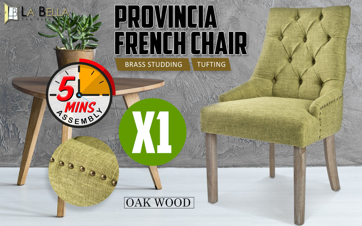 Tristan Fabric Dining Chair – Green