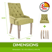 Tristan Fabric Dining Chair – Green