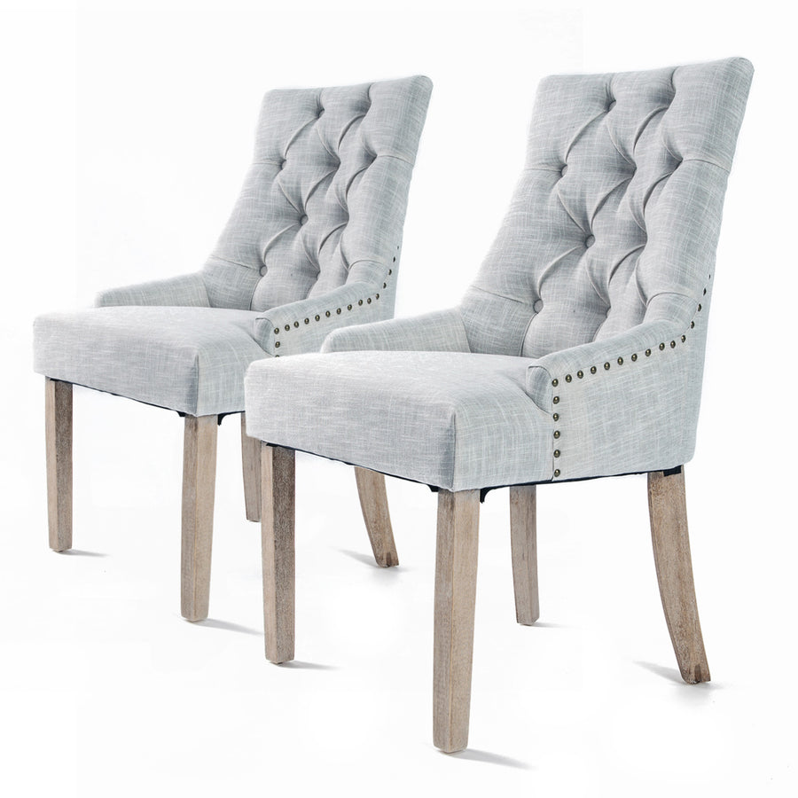 Amour French Provincial Dining Chair Set of 2 – Grey