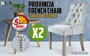 Amour French Provincial Dining Chair Set of 2 – Grey