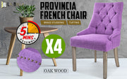 Amour French Provincial Dining Chair Set of 4 – Violet