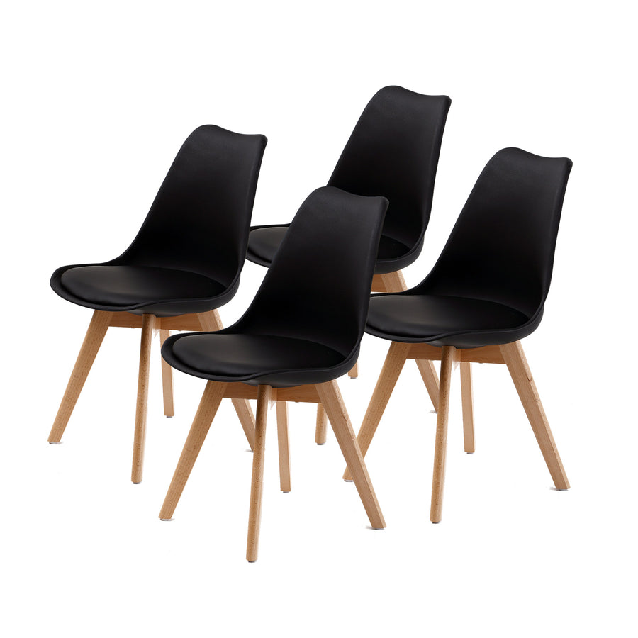 Marlowe Padded Dining Chair Set of 4 – Black