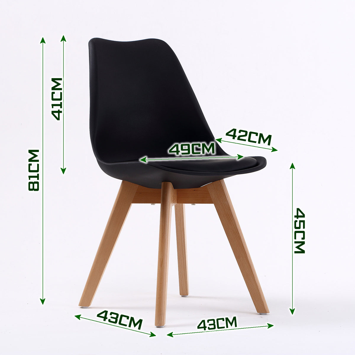 Marlowe Padded Dining Chair Set of 4 – Black