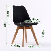 Marlowe Padded Dining Chair Set of 4 – Black