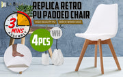 Marlowe Padded Dining Chair Set of 4 – White