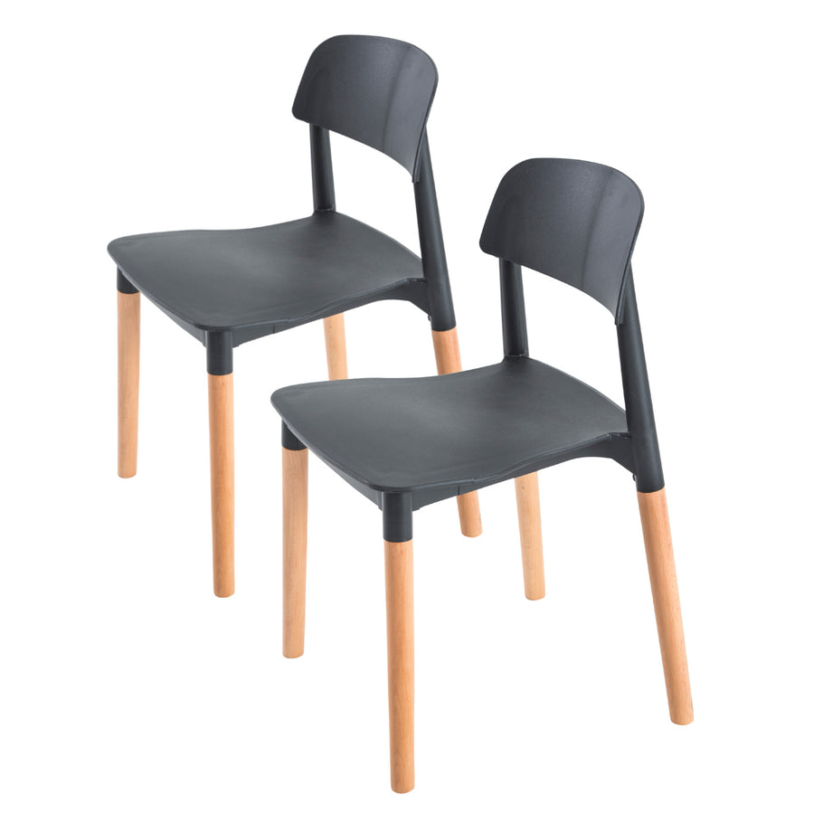 Belloch Stackable Dining Chair Set of 2 – Black