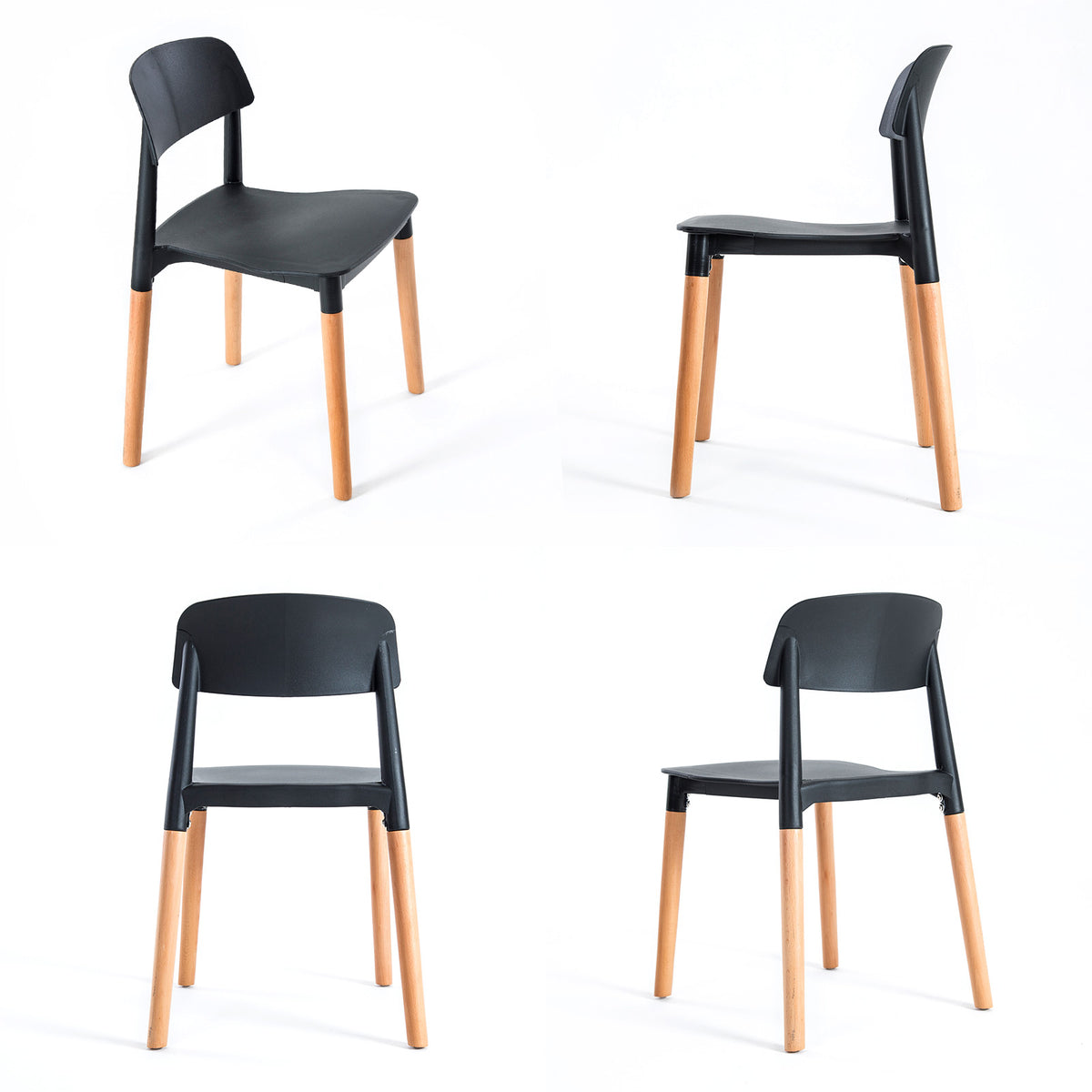 Belloch Stackable Dining Chair Set of 2 – Black