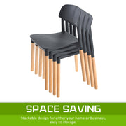 Belloch Stackable Dining Chair Set of 2 – Black