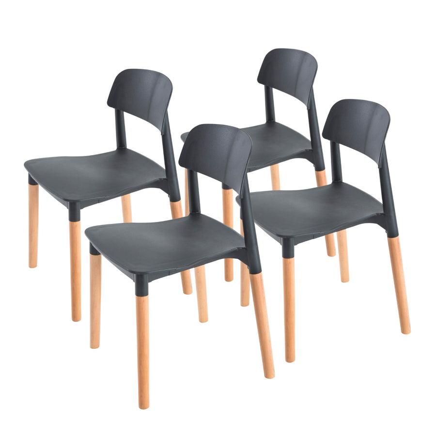 Belloch Stackable Dining Chair Set of 4 – Black