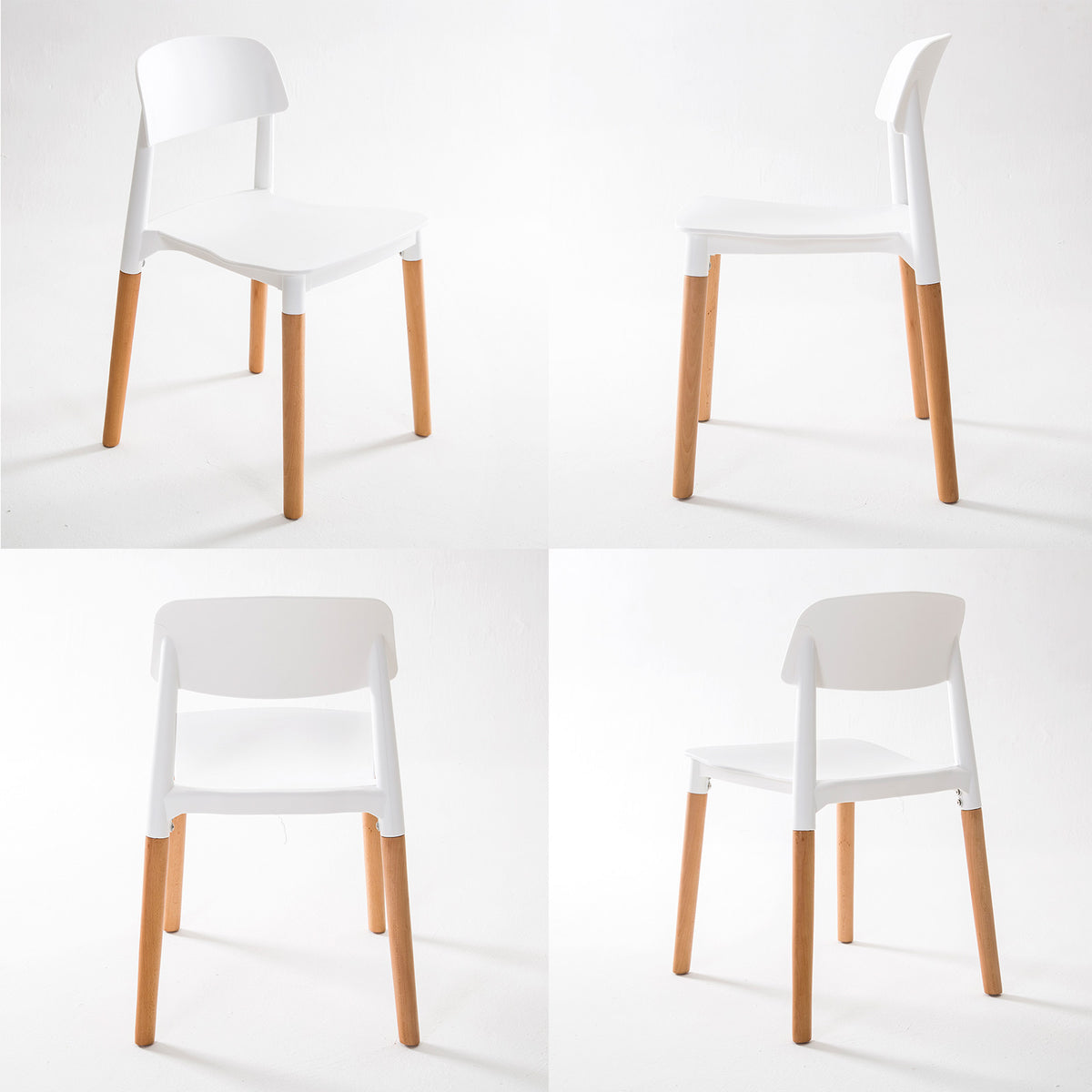 Belloch Stackable Dining Chair Set of 2 – White