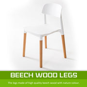 Belloch Stackable Dining Chair Set of 2 – White