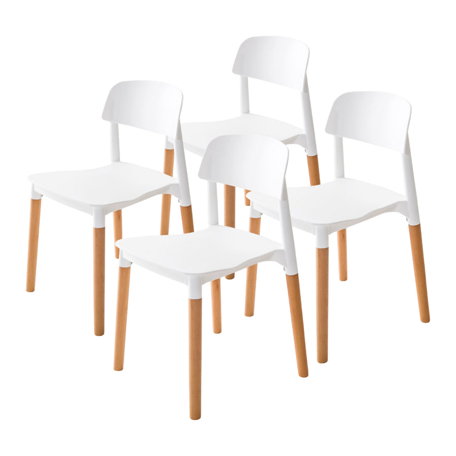 Belloch Stackable Dining Chair Set of 4 – White