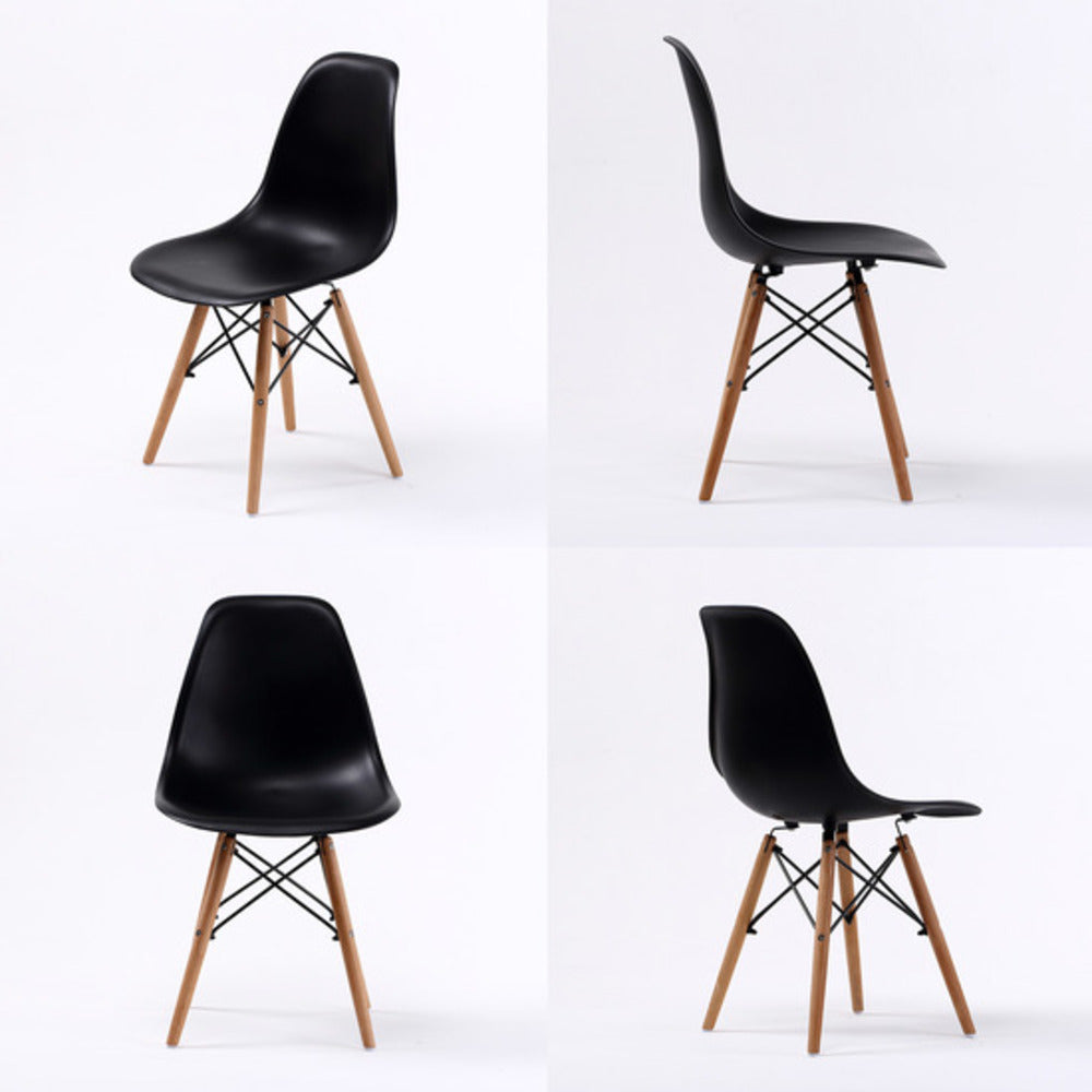 Retro Dining Chair Set of 2 – Black