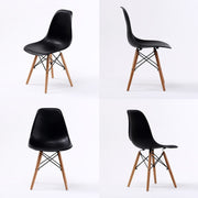 Retro Dining Chair Set of 2 – Black