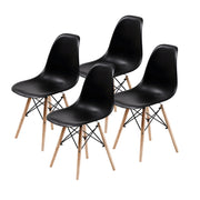 Retro Dining Chair Set of 4 – Black
