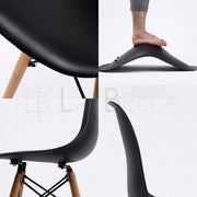 Retro Dining Chair Set of 4 – Black