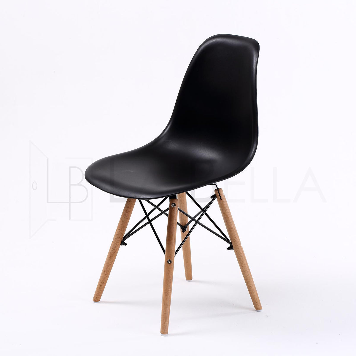 Retro Dining Chair Set of 4 – Black