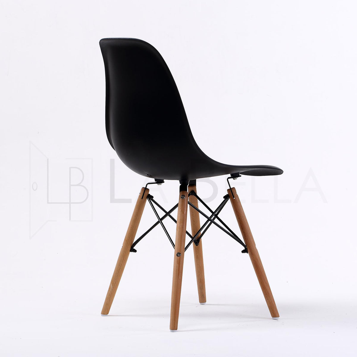 Retro Dining Chair Set of 4 – Black