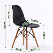 Retro Dining Chair Set of 4 – Black