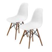 Retro Metal Dining Chair Set of 2 – White