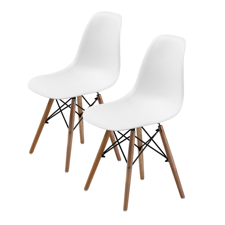 Retro Metal Dining Chair Set of 2 – White