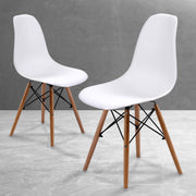 Retro Metal Dining Chair Set of 2 – White
