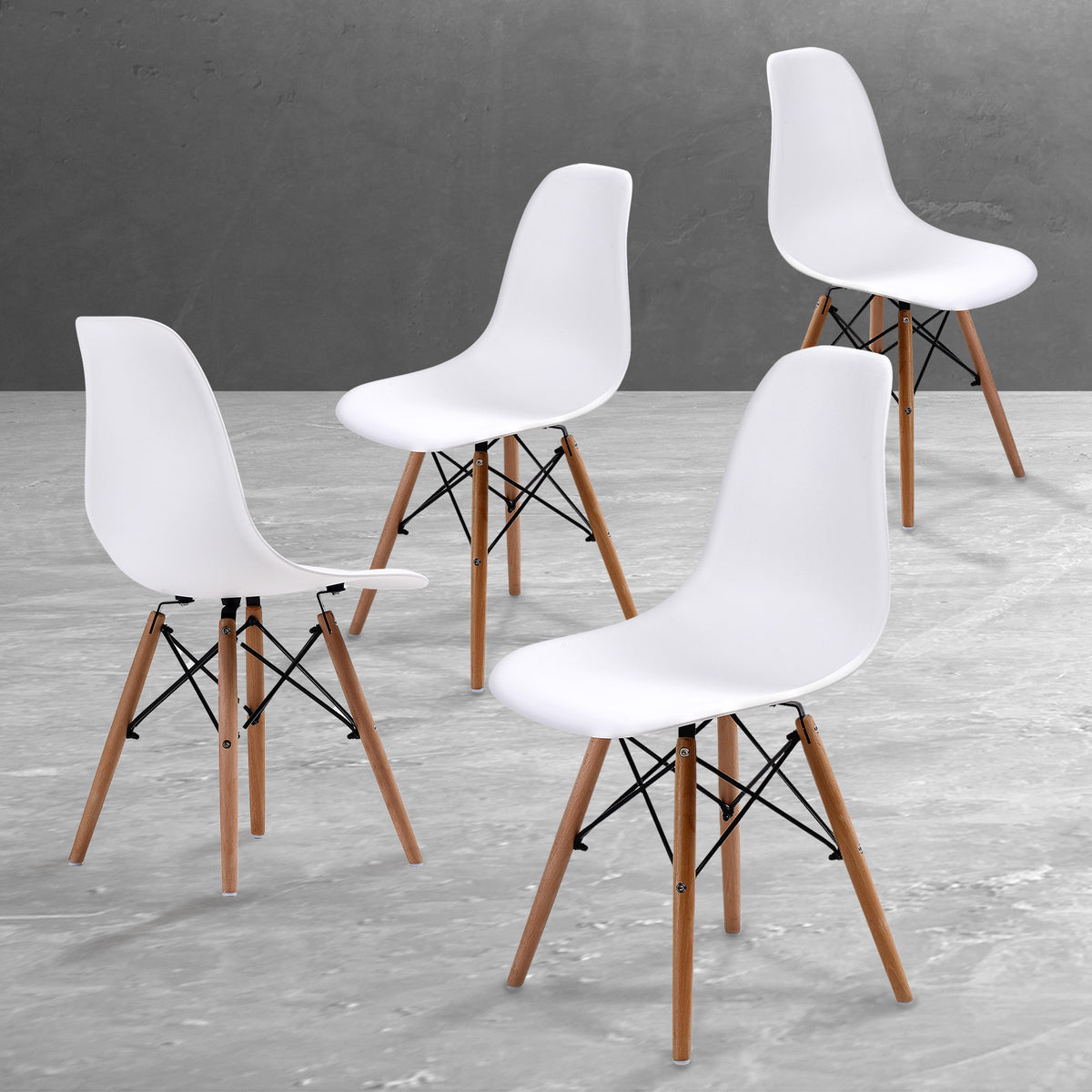 Dawson Retro Dining Chair Set of 4 – White