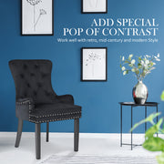 Lisse French Provincial Velvet Dining Chair – Black