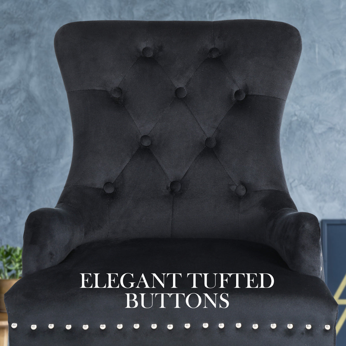 Lisse French Provincial Velvet Dining Chair – Black