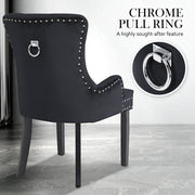 Lisse French Provincial Velvet Dining Chair – Black