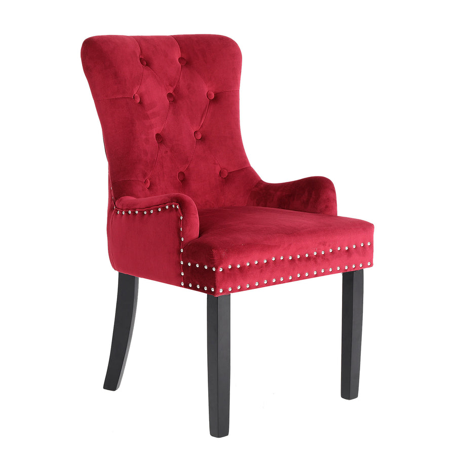 Lisse French Provincial Velvet Dining Chair – Red